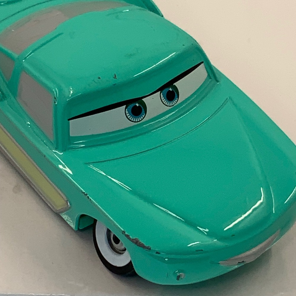 Disney Pixar Cars Flo Pull Back and Go Teal Diecast Toy Car - Picture 8 of 9